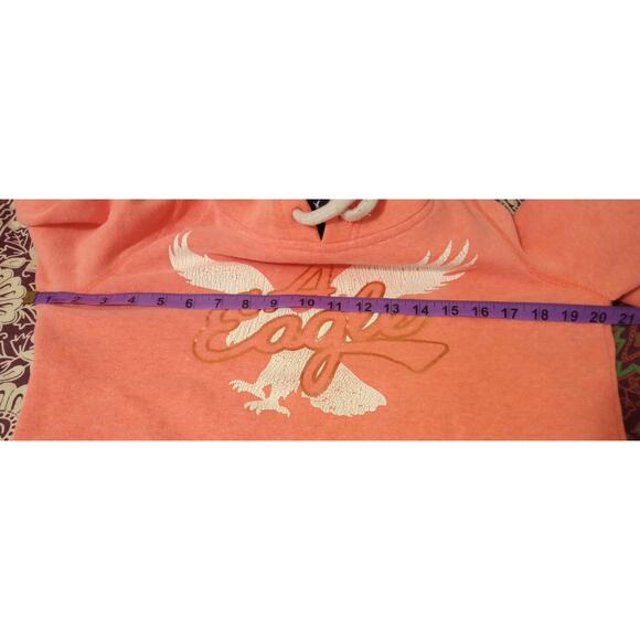 Y2K '14 American Eagle Outfitters Soft Hoodie Women’s Pullover Neon Pink SZ S - Picture 9 of 9